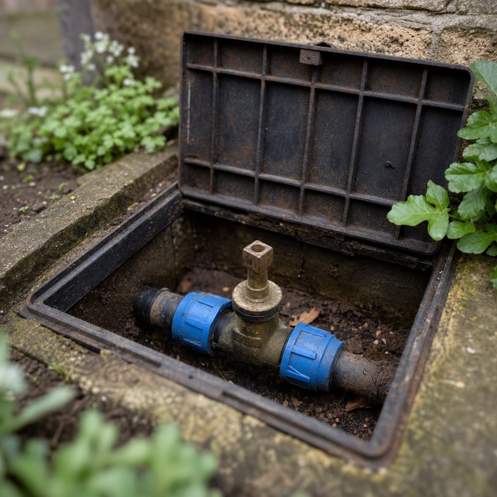 Underground soil layer boundary in garden